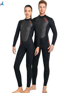 现货3MM潜水服SCR氯丁橡胶连体保暖潜水衣加厚防寒浮潜冲浪衣