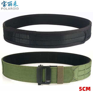 战术腰封2英寸自动扣浪人腰带尼龙布腰封金属扣户外射击训练皮带