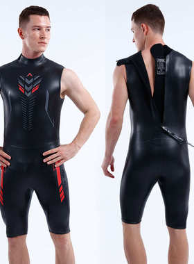 3mm铁人三项光皮潜水服CR内里超弹连体潜水衣游泳保暖防寒潜水衣