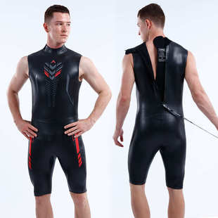3mm铁人三项光皮潜水服CR内里超弹连体潜水衣游泳保暖防寒潜水衣