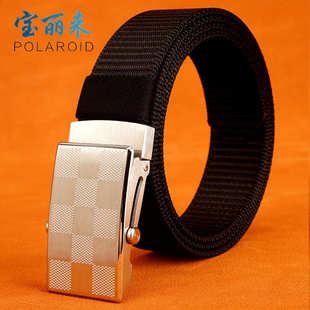 新款不锈钢滑杆扣加厚帆布腰带皮带男户外尼龙编织裤带潮厂家