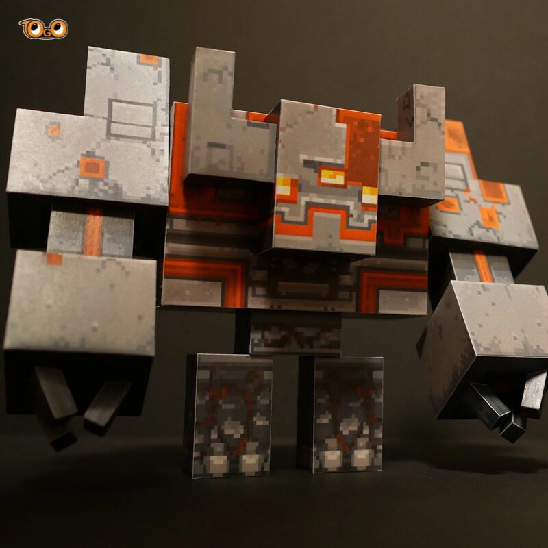 我的世界红石巨兽霜冻巨兽丛林憎恶手工diy纸模型人偶手办玩具摆