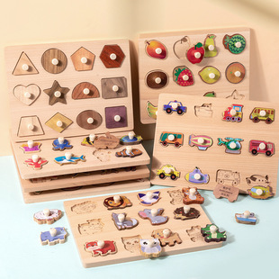 学龄前儿童木制立体大小写字母数字运算认知拼图拼板启蒙数学玩具