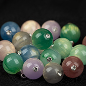 国风衬衫 开衫 汉服唐装 旗袍盘扣玉石圆球形镶钻纽扣中式 辅料装 饰扣