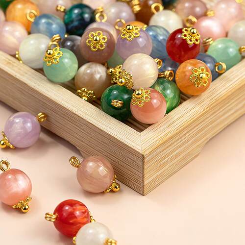 旗袍盘扣仿玉石圆形流光纽扣