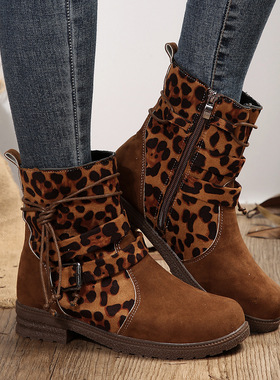 Coarse heeled mid length boots for women, autumn and winter