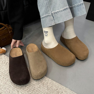 Retro Boken slippers women's height increasing fashion shoes