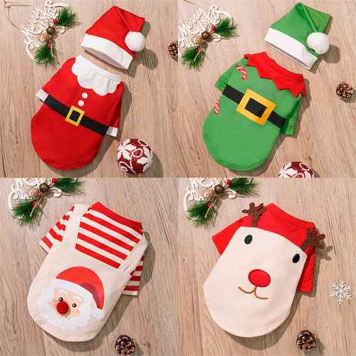 Christmas dog clothes Santa Claus dog transformation clothes