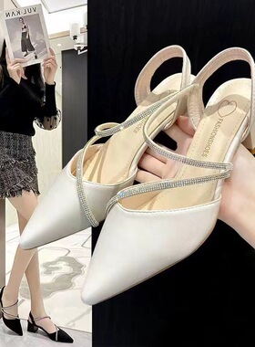 Sandals for women in summer, thick heels, high heels, retro