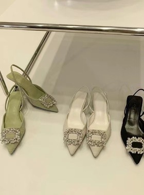 Sandals, women's summer fairy, empty high heels, single sho