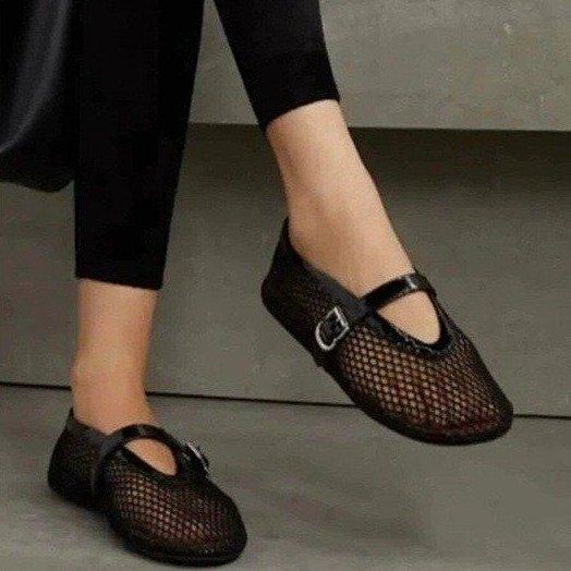 Fishing net grid single shoe women's outdoor oversized shoes