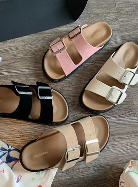 Fashion thick soled Boken slippers for women's summer shoes