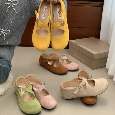 Retro ballet shoes increased height girls fash women's shoes