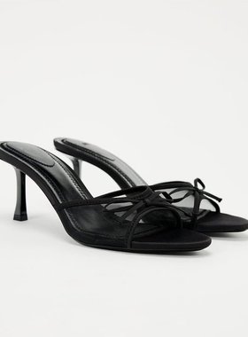 Mesh high heels slippers for women, plus size sandals shoes