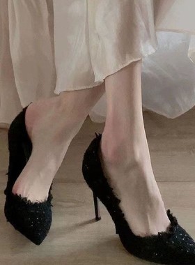 High heels, women's year, autumn, winter, woven girls shoes