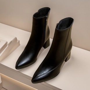 autumn heel boots shoes thick women fashion Martin winter