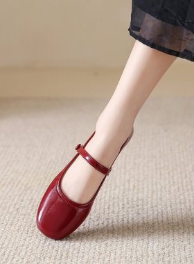 Flat shoes women's shoes, Mary Jane paired with skirt shoes