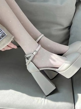 Thick heeled high heels, female fairy waterproof platform