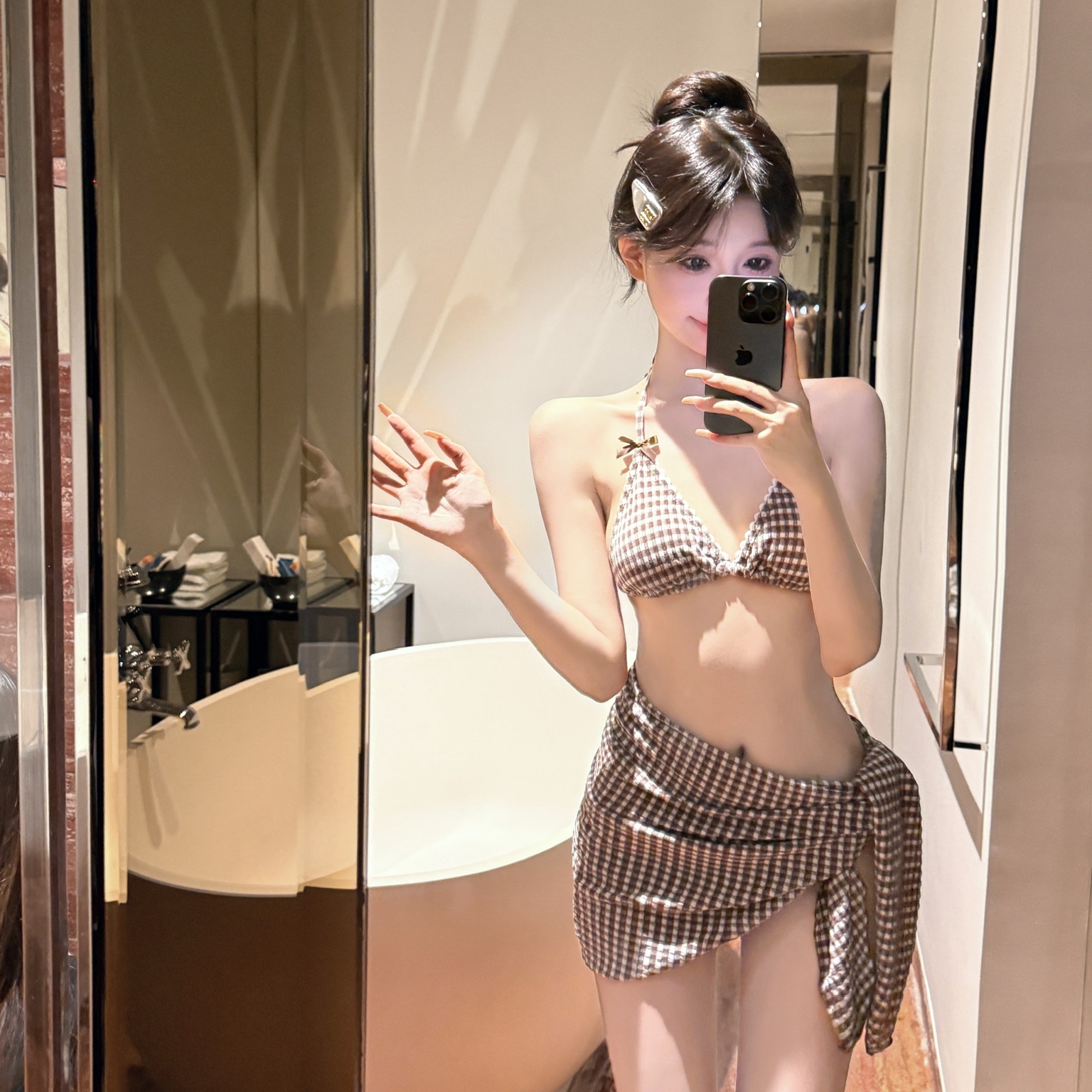 绝美氛围感2025新款比基尼三件套