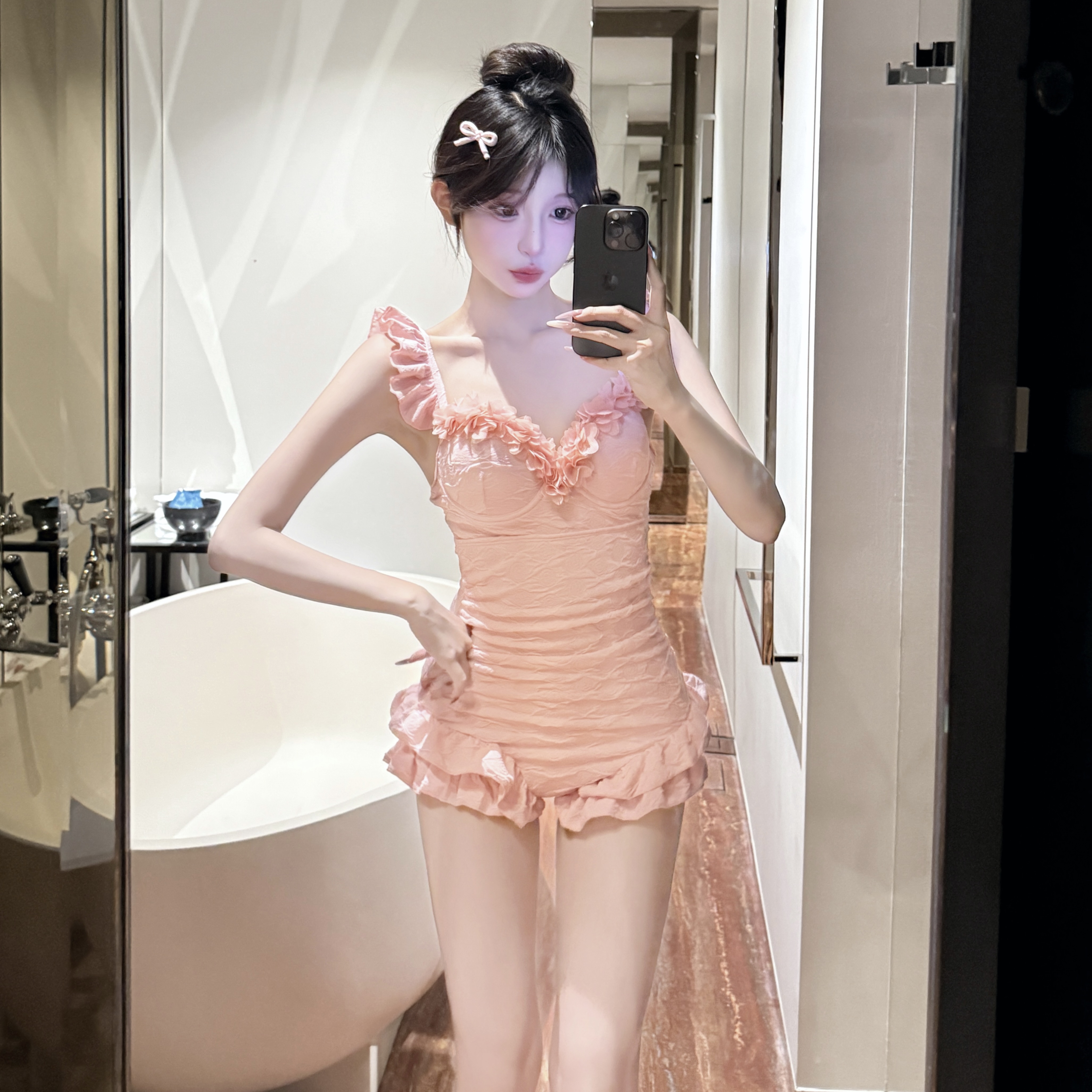 2025新款小胸聚拢连体泳衣女夏