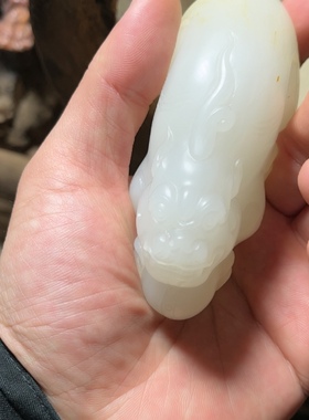 来料加工修复和田玉貔貅手把件