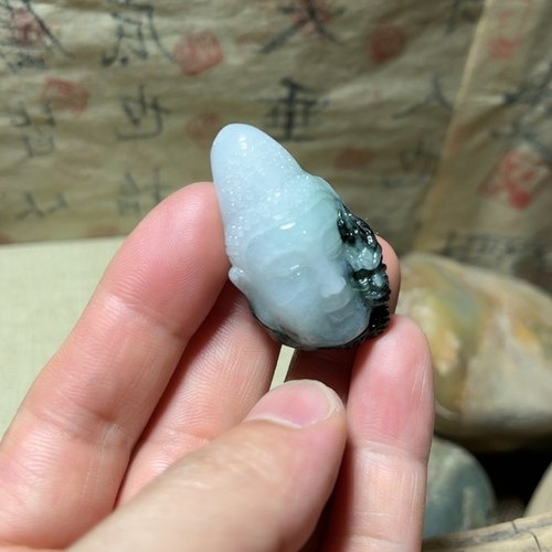 来料加工天然翡翠挂件御龙佛