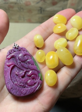 来料加工红绿宝蜜蜡修复改款