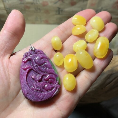 来料加工红绿宝蜜蜡修复改款