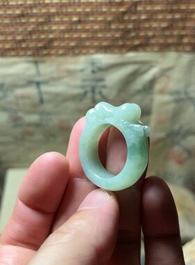来料加工A货美女戒指男女款正品天然冰种浅绿玉石戒指指环玉指环