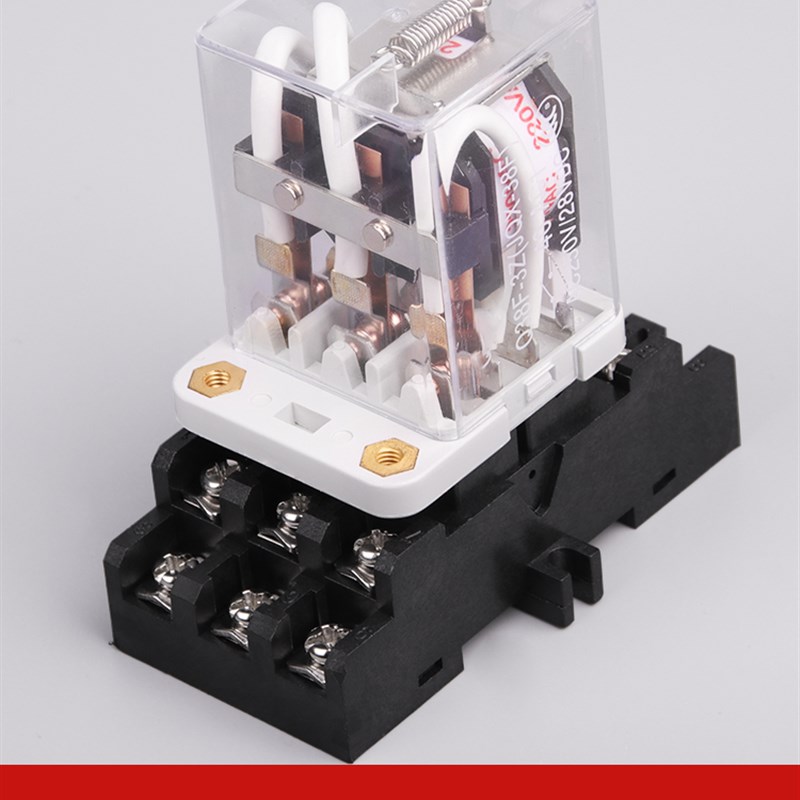 大功率中间继电器JQX-38F大电流40A三开三闭带底座AC220/DC24/12V