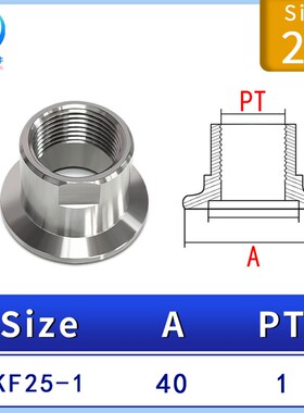 KF真空NW内丝接头16不锈钢PT快装RC螺纹G卡箍25卡扣40管件50法兰0