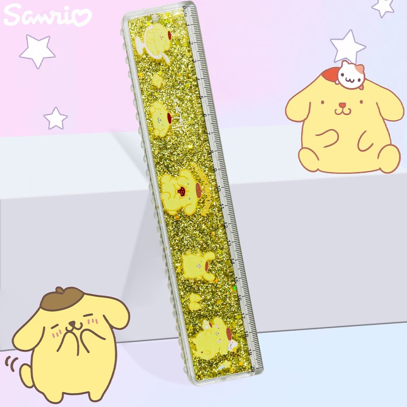 卡通入油流沙尺子网红高颜值卡通可爱少女心一年级绘画格尺手抄报