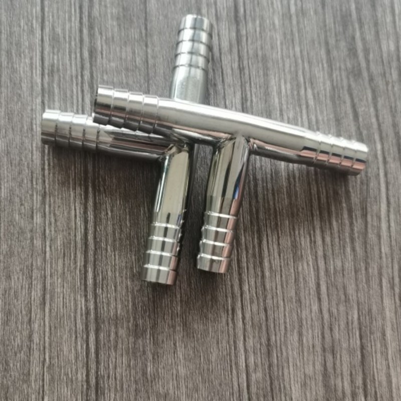 304不锈钢卫生级皮管三通宝塔/T型宝塔接头软管T字型水管竹节管件