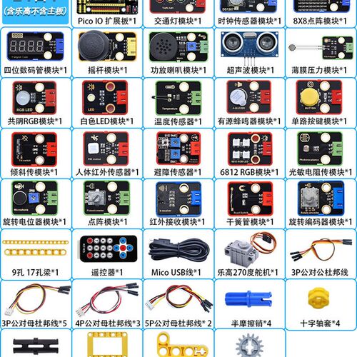 树莓派pico传感器套件RaspberryPi开发板基础入门microPython编程
