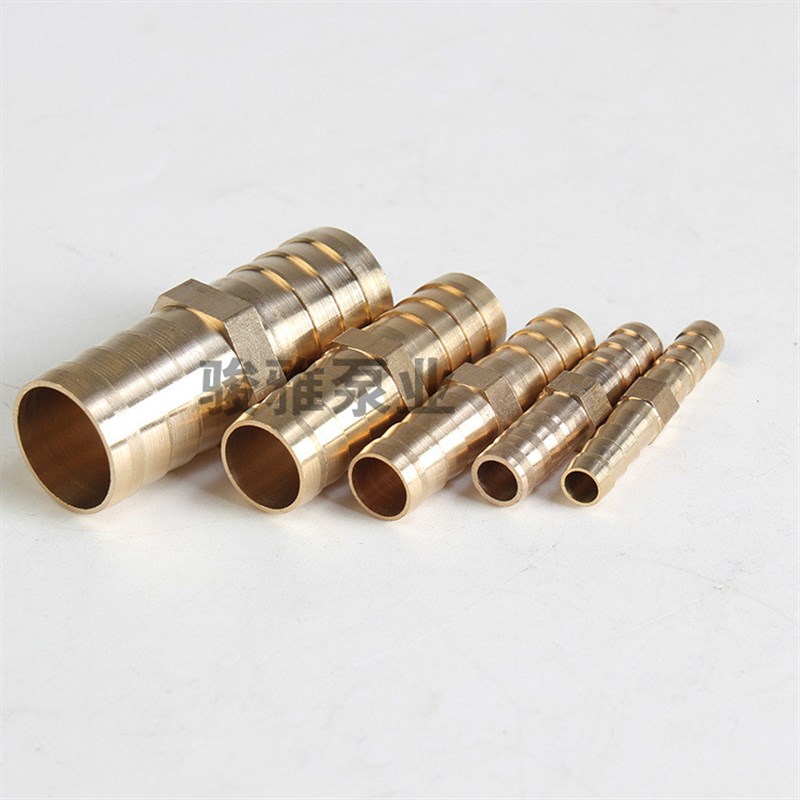 直通一字宝塔铜接头 格林头水管软皮管双插6/8/10/12/14/16/19mm