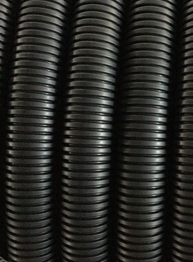 PVC国标加厚黑色防火阻燃塑料波纹软管电线电缆穿线管16-75可开口