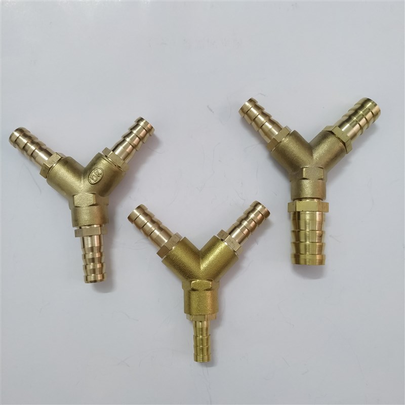 三通宝塔组合款铜变径接头软管转接4-6-8-10-12-14-19-20-22-25mm