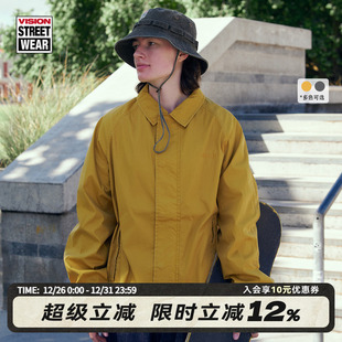 夹克工装 复古水洗做旧翻领开衫 外套 美式 VISION官方