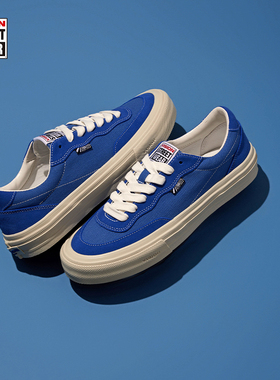 【预售】VISION官方  FLAT TOP克莱因蓝低帮翻毛皮帆布男女滑板鞋