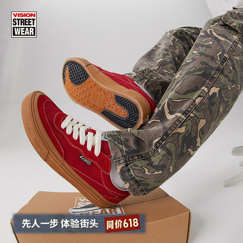 VISION官方  FLAT TOP低帮经典翻毛皮帆布鞋男女街头潮流滑板鞋