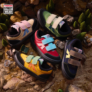 VISION KIDS官方 STICK LIGHT加绒轻量魔术贴滑板鞋男童女童