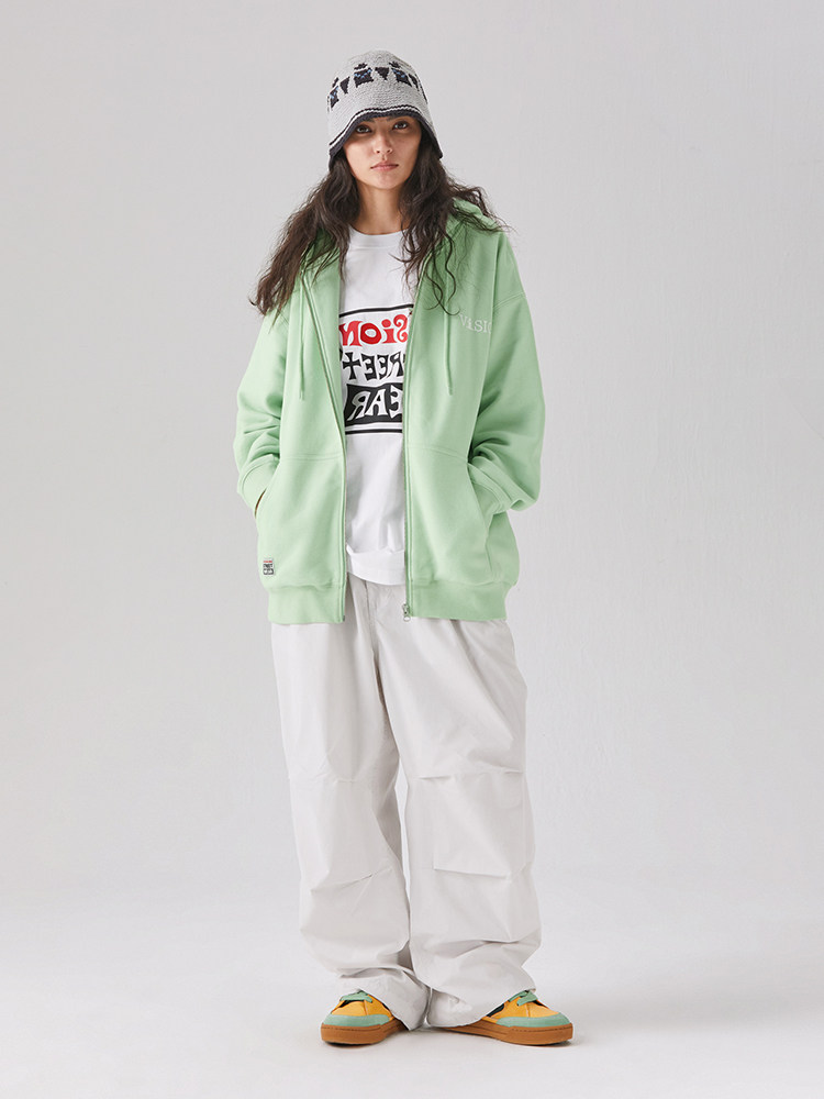 VISION 공식 아메리칸 스트리트 클래식 낙하산 바지 스포츠 캐주얼 와이드 레그 팬츠 남성과 여성 2 색 24 가을 신작