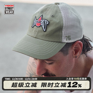 VISION官方 复古网眼刺绣卡车帽街头软顶货车帽男女 美式
