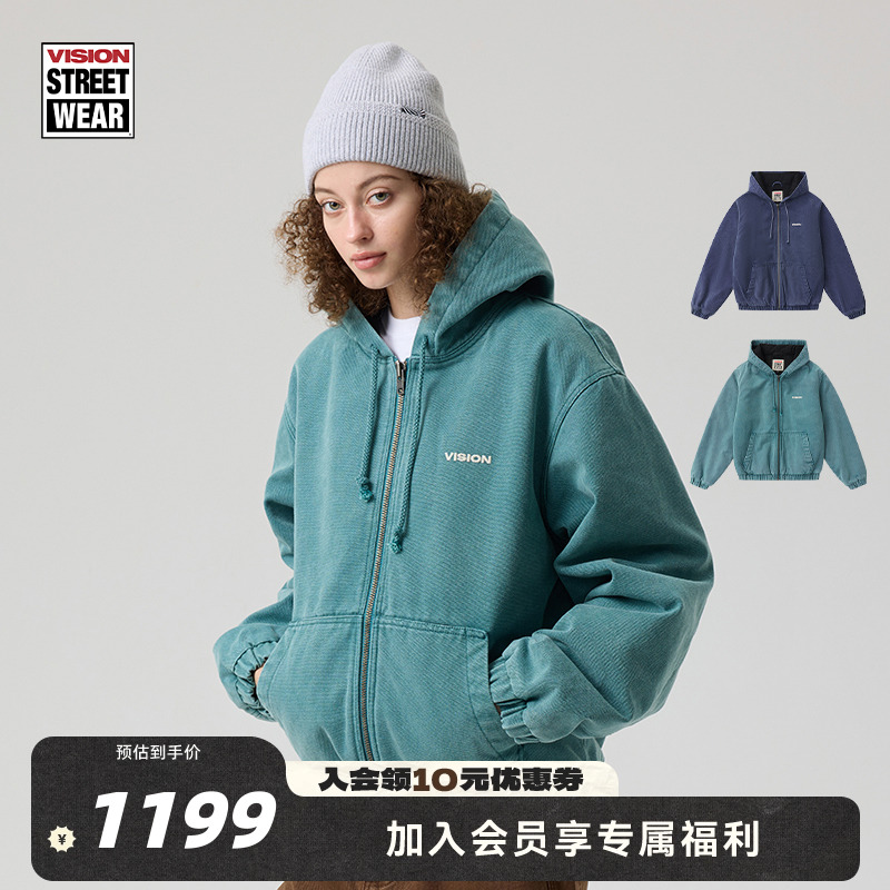 VISION官方美式复古棉服夹克外套