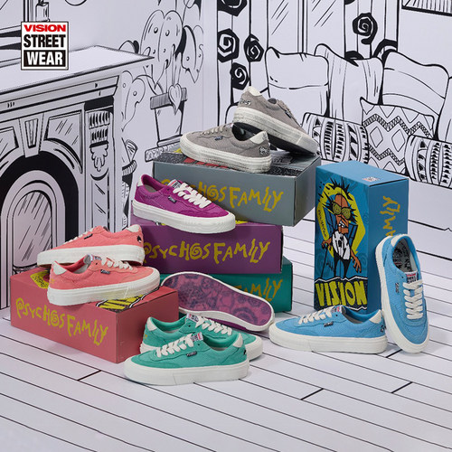VISION官方 FLATTOP PsychoFamily胶囊限定低帮滑板鞋帆布鞋多色