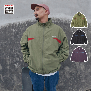 VISION官方 复古街头运动立领夹克防风外套2色男女
