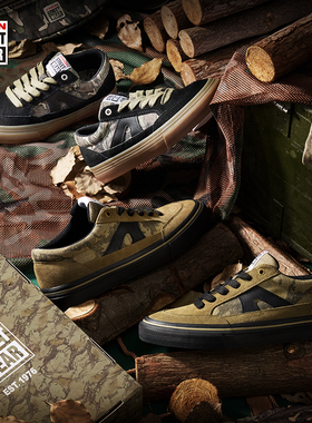 VISION官方  STICK丛林系列美式复古低帮反毛皮板鞋运动滑板鞋