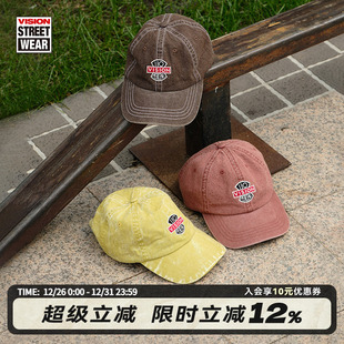 3色 复古做旧水洗软顶棒球帽男女25春季 VISION官方 美式