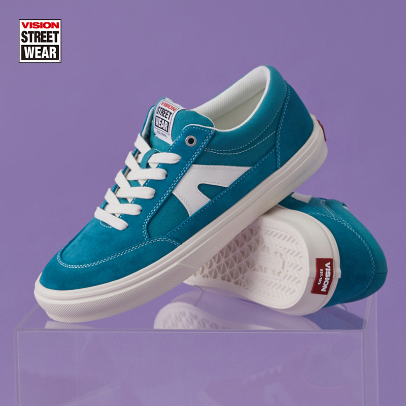 VISION官方 STICK LIGHT薄荷蓝低帮翻毛皮轻量化街头运动滑板鞋 - 封面