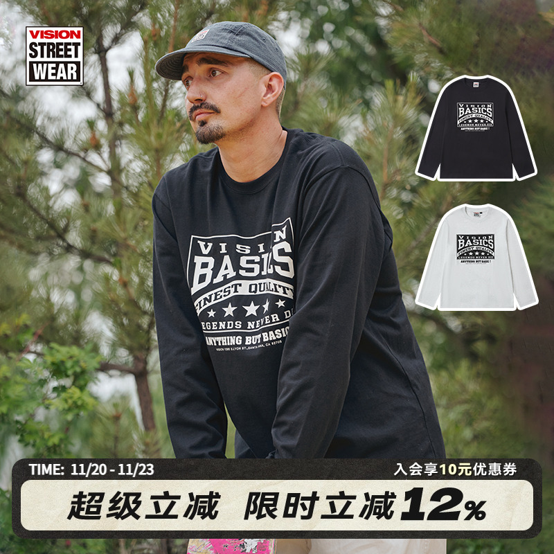 VISION宽松长袖运动T恤